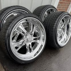 RINES PARA CHEVY C10 5 VIRLOS 5x5 -NEW staggered 22x9 and 22x12 polished wheels
