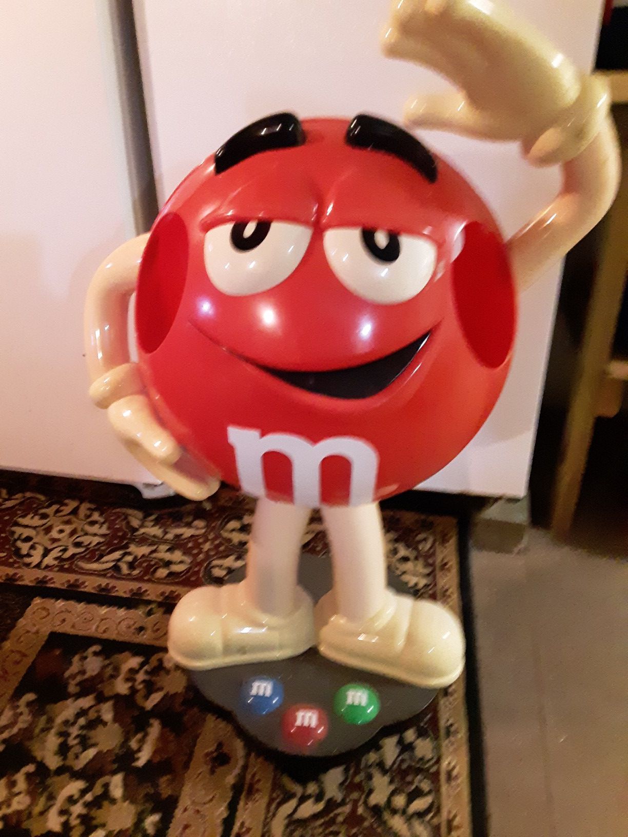 Red m&m character store display