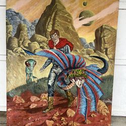 Huge 60x48 Sci-Fi Art on Wood – After Darrell K. Sweet – Signed Rufus Smith