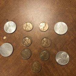 OLD PENNYS AND QUARTERS