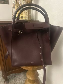 Céline Paris Burgundy Leather Tote Bag