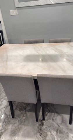 Dinning table and chairs  marble