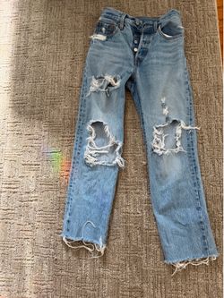 Levi’s Premium 501 High-Rise Distressed Jeans