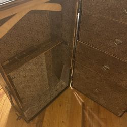 Antique Vintage Rare Vulcanized Fibre Steamer Wardrobe Trunk w/ Clothes Rack