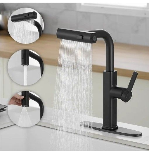 Kitchen Faucets with Pull Down Sprayer Matte Black Waterfall Rv Kitchen