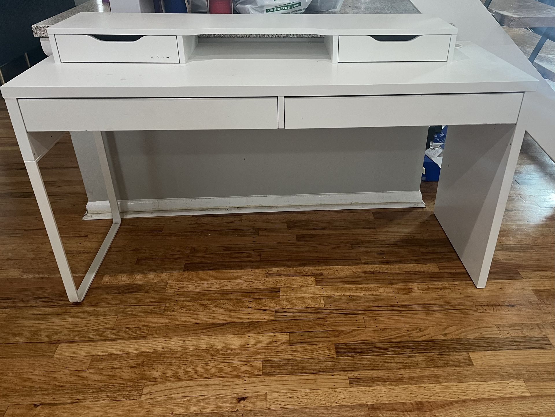 IKEA White 55” MICKE Desk w/Alex Add On