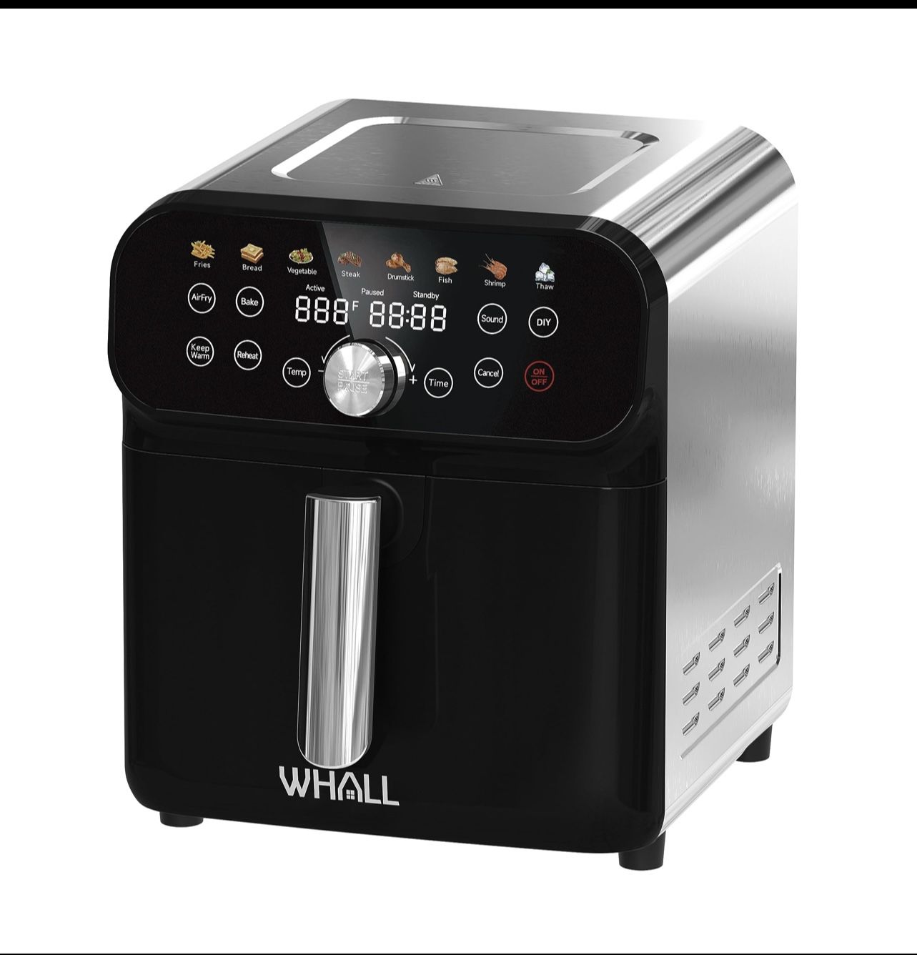 WHALL Air Fryer 6.2QT Air Fryer With Led Digital Touchscreen, 12 In-1 Cooking Functions. Dishwasher Safe Basket 