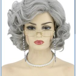 Old Lady Wig And Accessories 