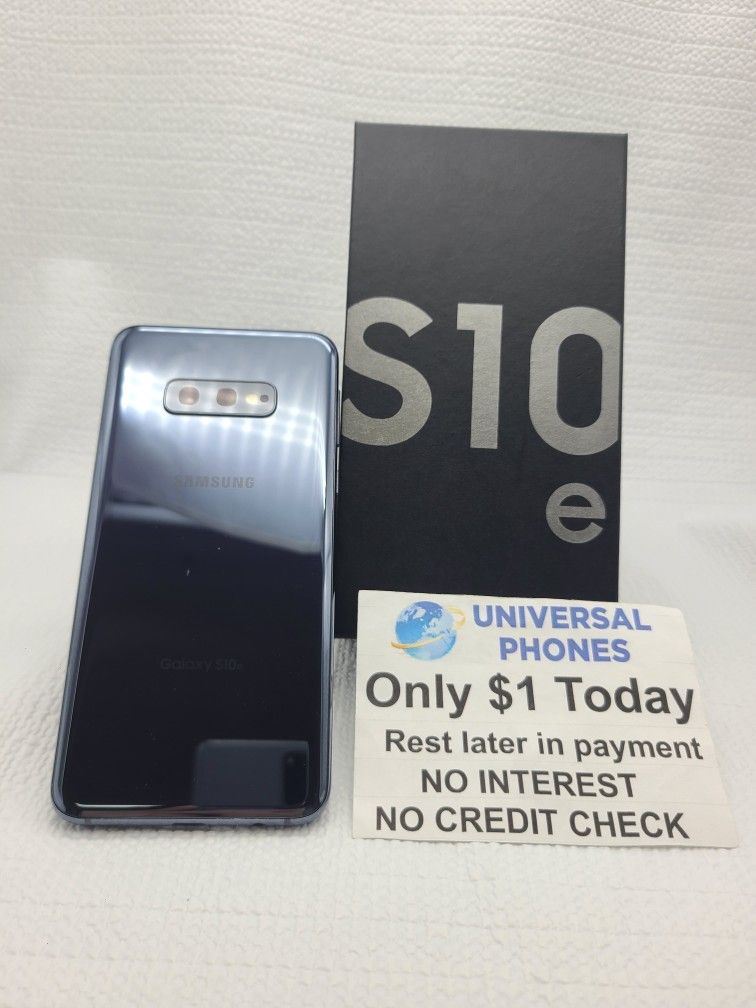 WITH BOX SAMSUNG GALAXY S10E 128GB UNLOCKED. DRONE LOWEST WHOLESALE PRICES WITH OPTION TO PAY IN PAYMENTS WITH NO CREDIT CHECKS