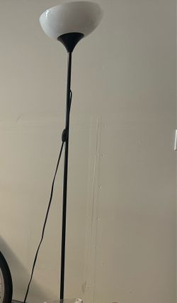 Black Torchiere Floor Lamp with White Shade