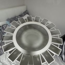 White Sun Shaped Mirror 