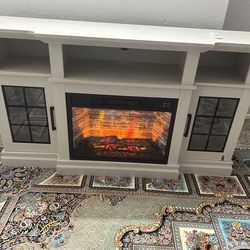 Tv stand with a heater