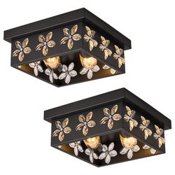 Black Flush Mount Ceiling Lights 2-Pack