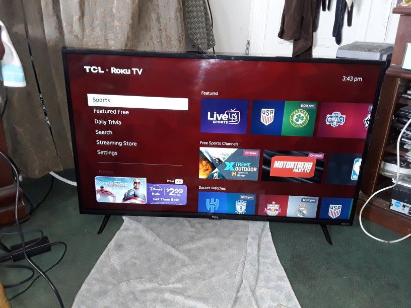 TCL Roku Smart TV 43" Inch Class Series 4K UHD HDR LED Smart Roku TV-43S435 Y2020 Remote Control Included