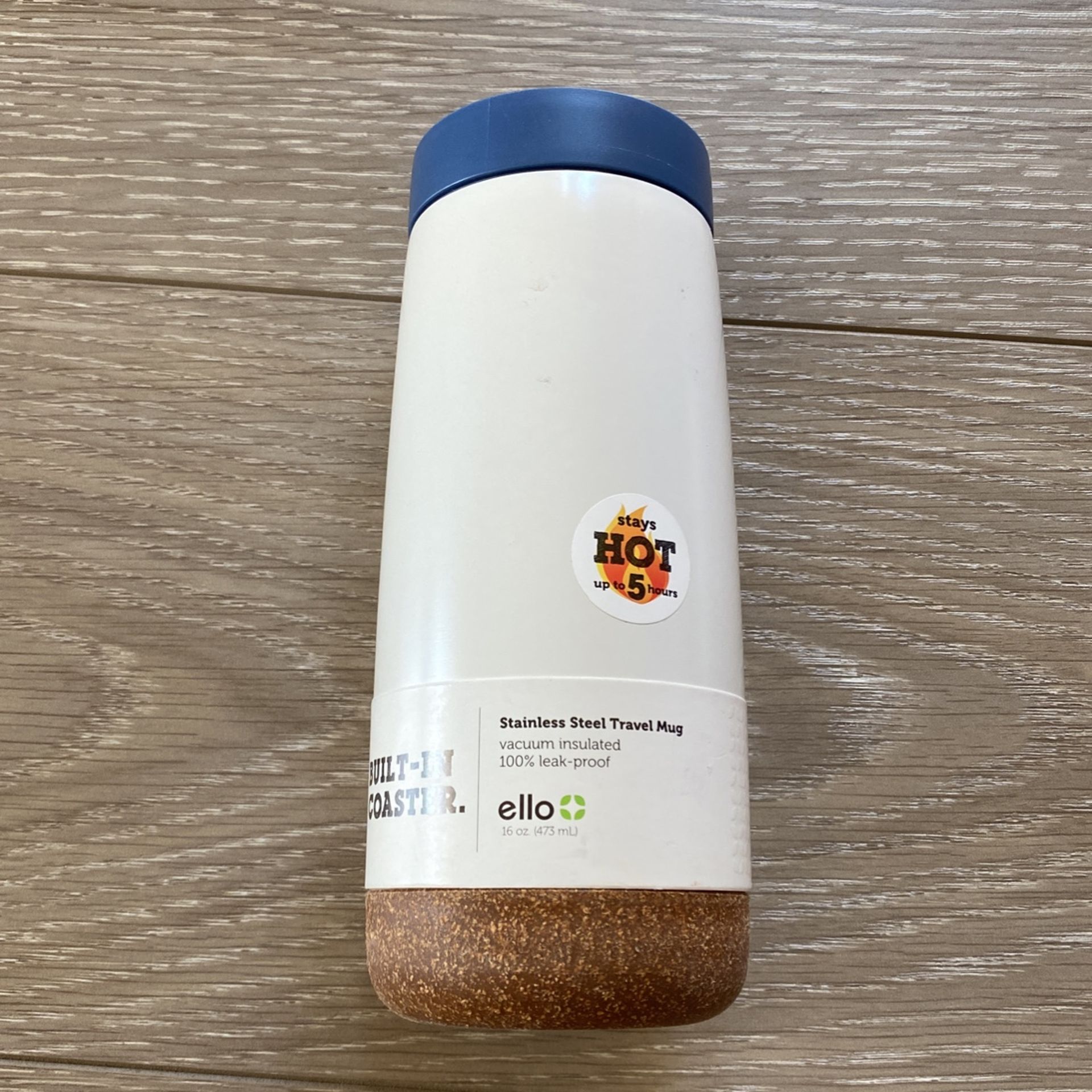 FS: Brand New Ello Built In Coaster Stainless Steel Travel Mug