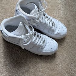 All White High Top Air Force 1's
