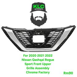 For 2020 2021 2022 Nissan Qashqai Rogue Sport Front Upper Grille Assembly Chrome Factory