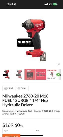 M 18 Millwaukee Surge/Fuel Impact $140 brand new in the box