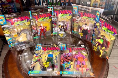 Seven Vintage Toy Biz X-Men and X-Force Action Figures