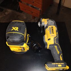 DeWalt 20 V XR Sander And Atomic Multi Tool All Together