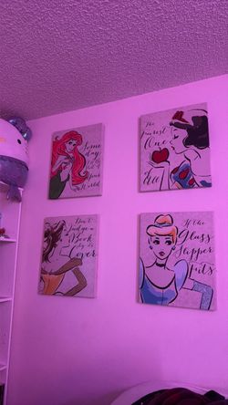 Disney Princess 4 piece canvas set