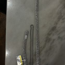 16 mm Cuban chain and bracelet set