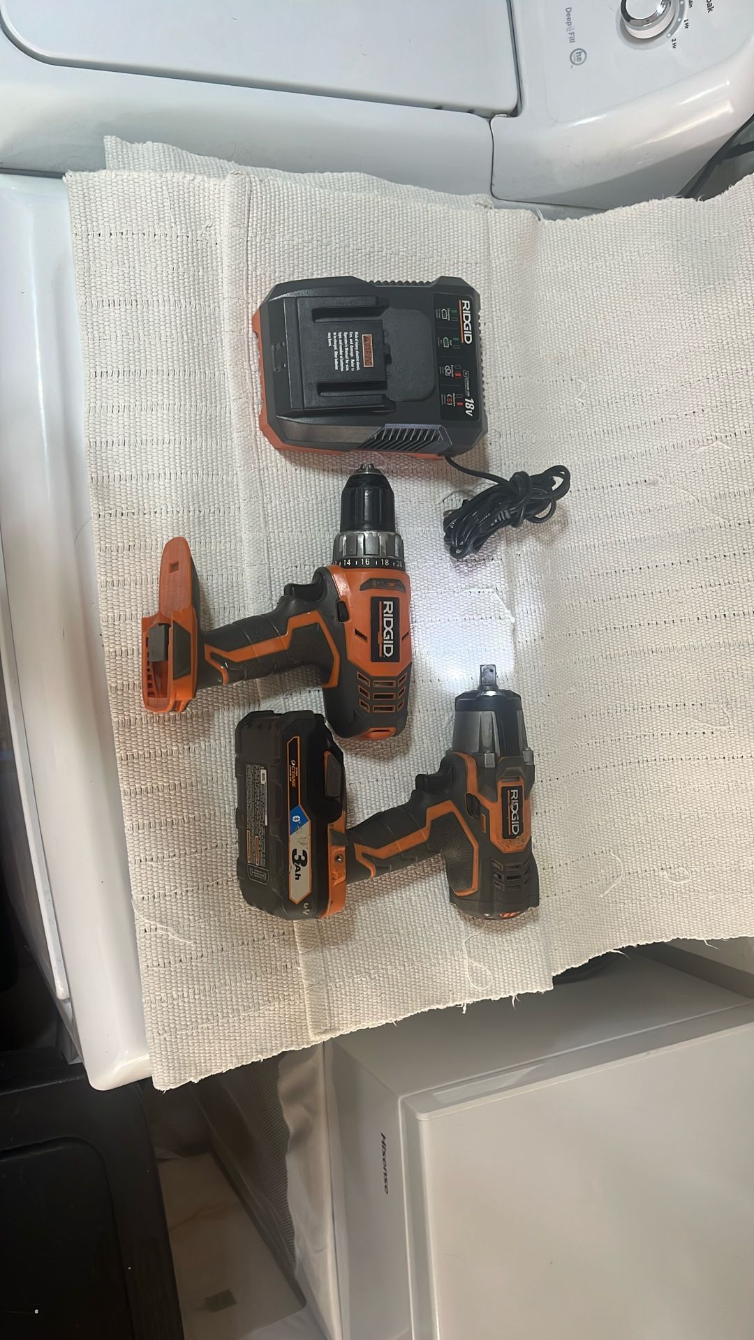 Ridgid 18Volt 1/2” Impact Wrench, Drill & Charger 