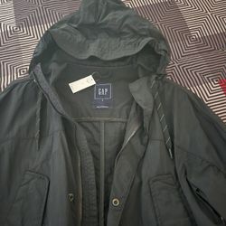 Black Wind Breaker Long Jacket Small 