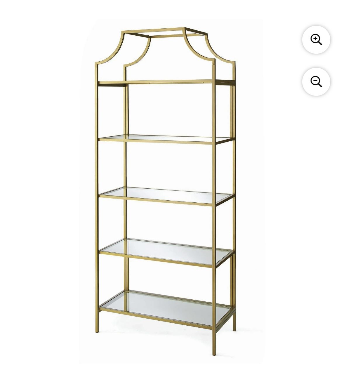 5 Shelf Bookcase, Gold Finish