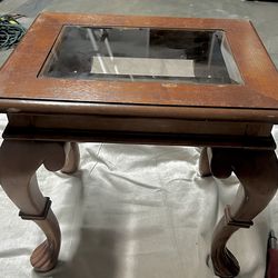 Small Glass Insert Accent Table