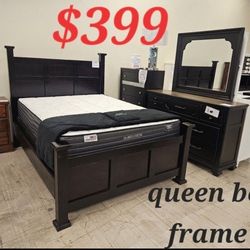 QUEEN BED FRAME ONLY DEAL SPECIALS FINANCING IS AVAILABLE IS VERY EASY TO QUALIFY NO CREDIT CHECK