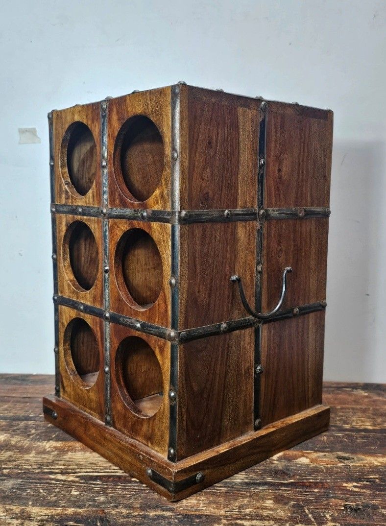 Z-Gallerie 6 bottle Sonoma solid wood wine rack (pair)