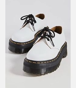 Dr. Martens Women's 1461 Quad II Platform White Polished Smooth