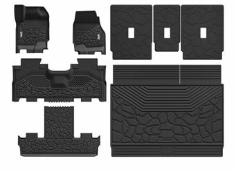 3W Floor Mats for 2025-2026 Ford Expedition Max 7 Seats Full Protection with 2nd Row Bucket Seats, All Weather TPE Full Set Floor Mats for Ford Expedi