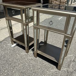 Two Mirror Nightstands