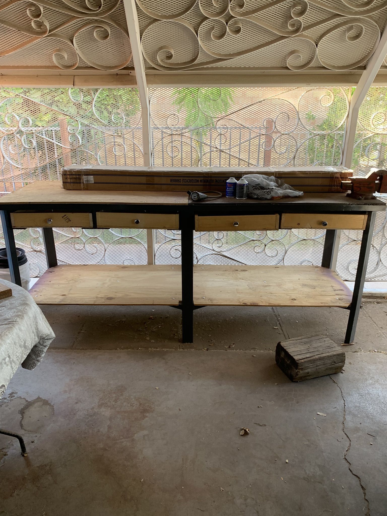 Very Heavy Work Shop Table Industrial Tools For Sale