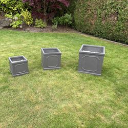 Three Matching Flower Pots - New!