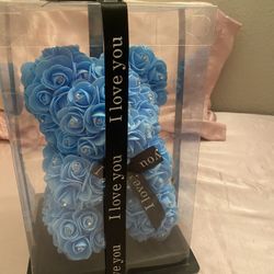 Blue Rose Light Up Bear