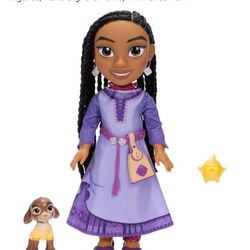 Disney's Wish Singing Asha Doll with Valentino & Star Figures, Asha Signs & Talks, 14 Inches Tall
