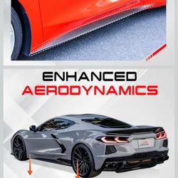 C8 Side Skirts Rocker Panels Guard Pair Fit for 2020-2025 Corvette C8 Z51 Stingray