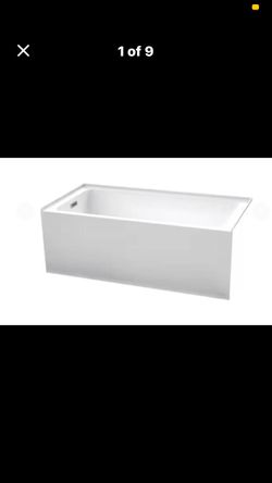 60 in. L x 30 in. W Acrylic Left Hand Drain Rectangular