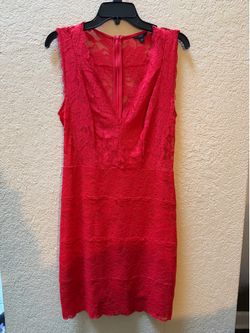 Guess Red Lace Dress Largr