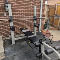 Weight bench rack barbell