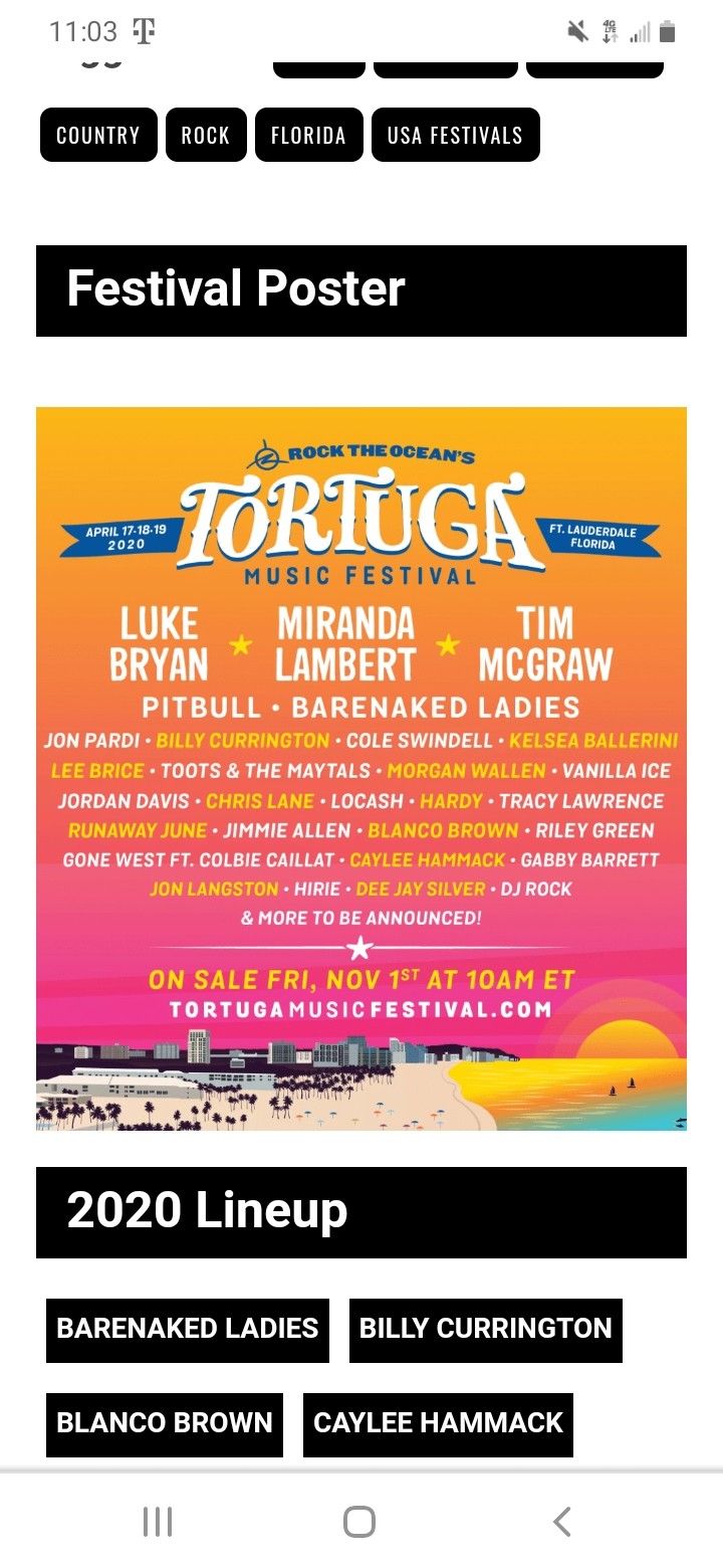 2020 TORTUGA TICKETS