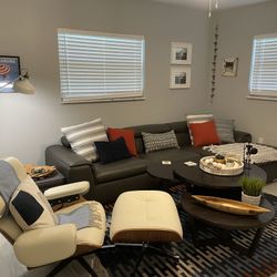 Italian Leather Sectional Couch 