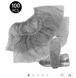 100-pack, non-woven disposable shoe and boot covers designed to protect indoor floors, carpets, and clean environments from dirt, dust, and scuffs.