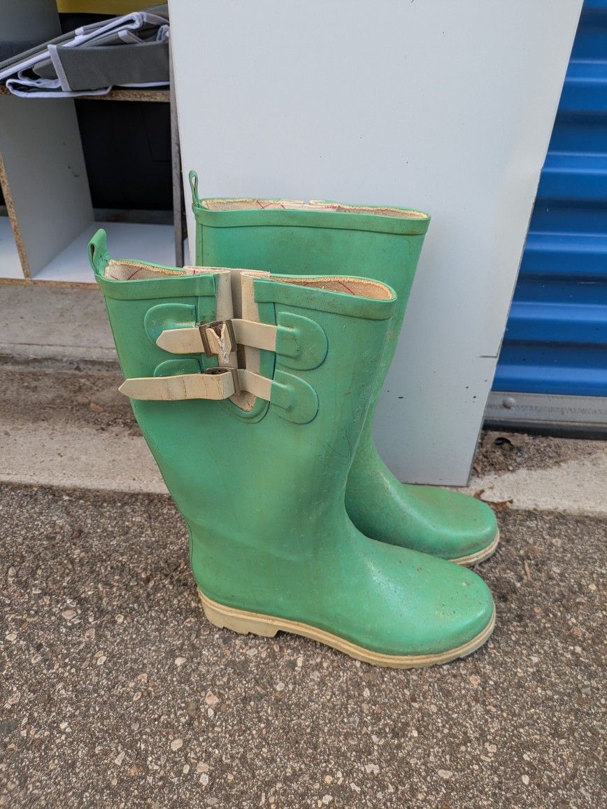 Seafoam Green Rain Boots