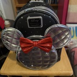  Loungefly Disney Minnie Mouse Disco Metallic Mini Backpack