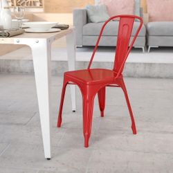 Red Metal Bistro Chairs