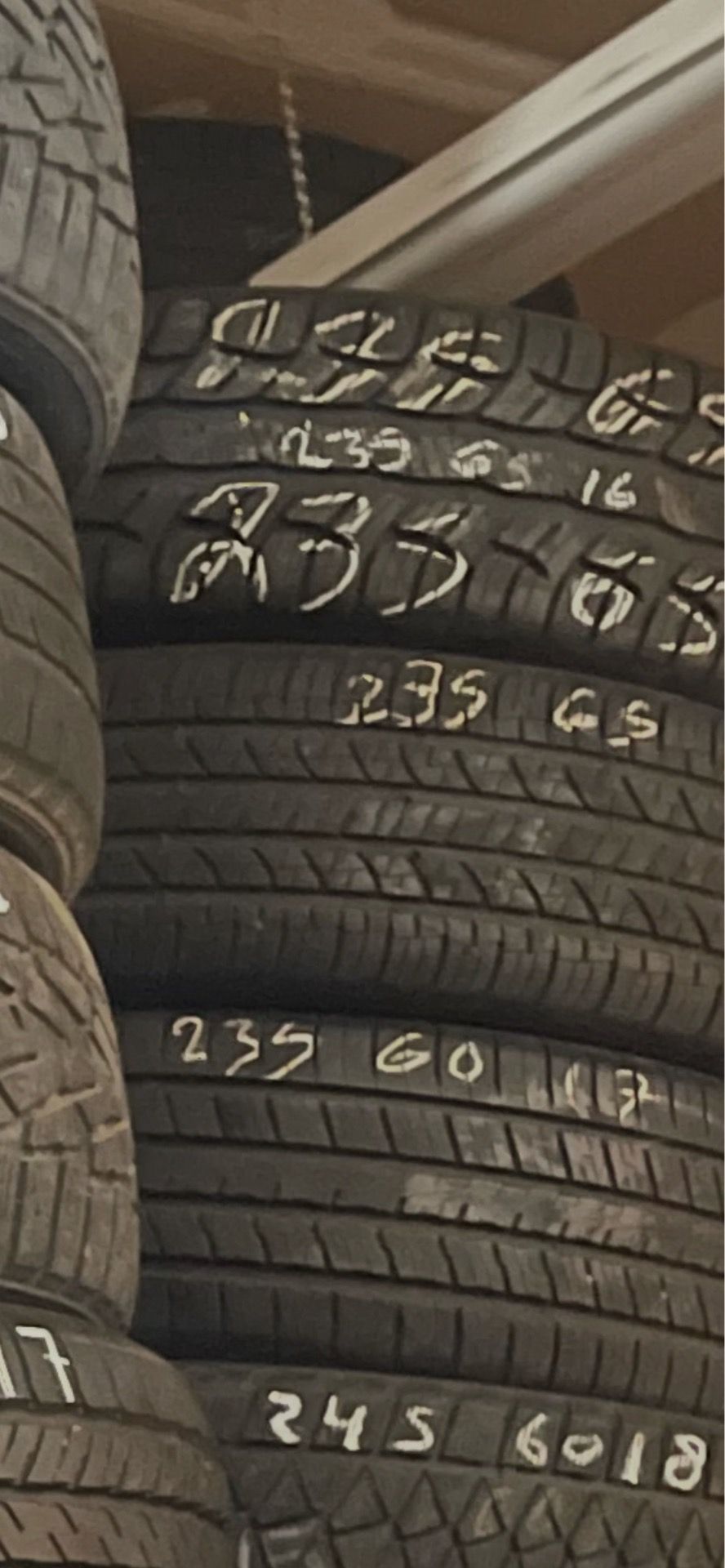 235 65 16 Lt 2 tires 80 tread good